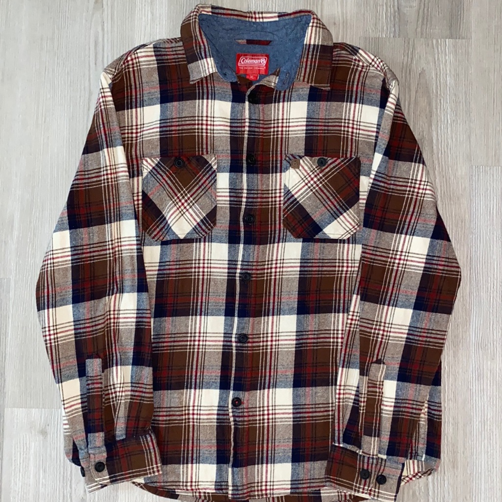 Men’s Xl Long Sleeve Button Down Flannel Shirt- Coleman The Outdoor Company
